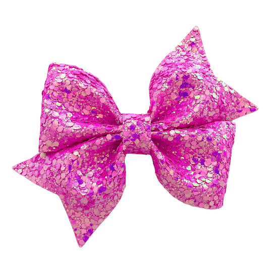 Neon Pink Glitter Piper Bow