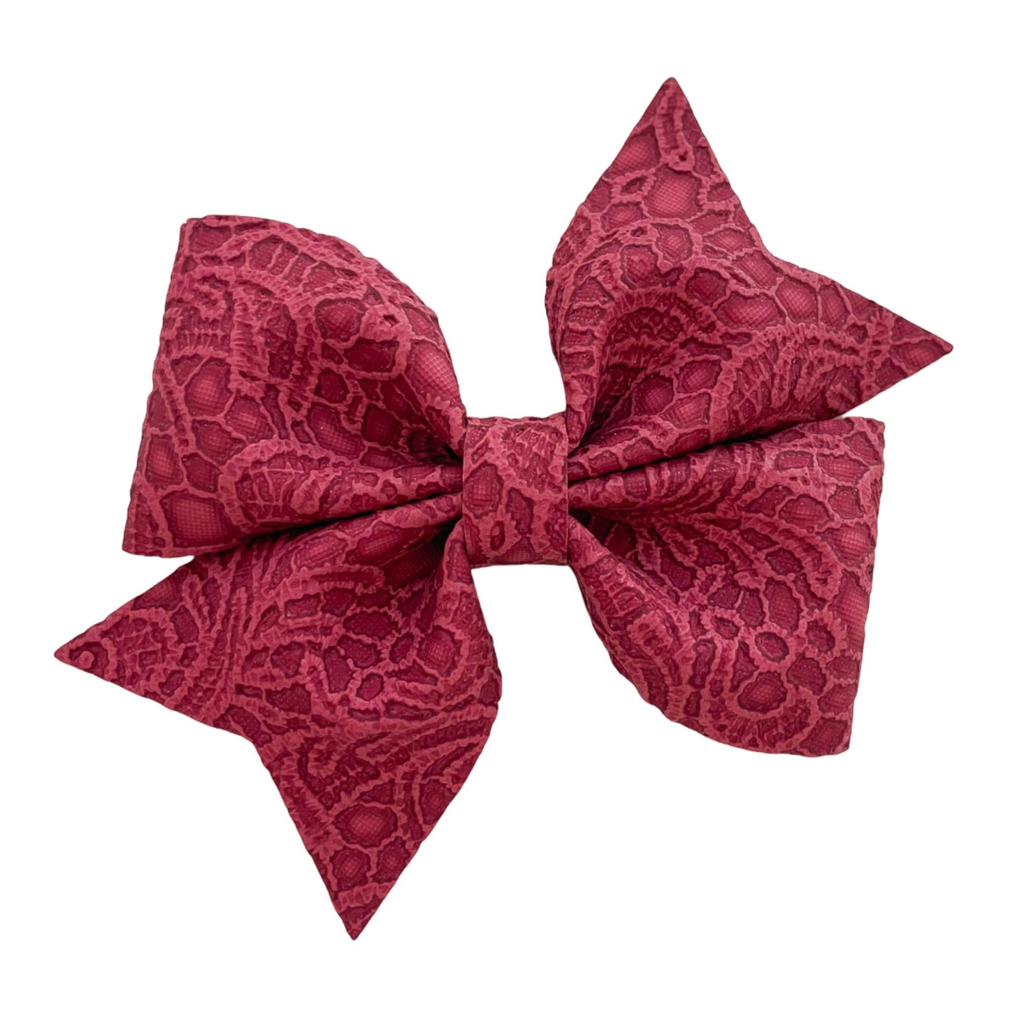 Cranberry Embossed Piper Bow