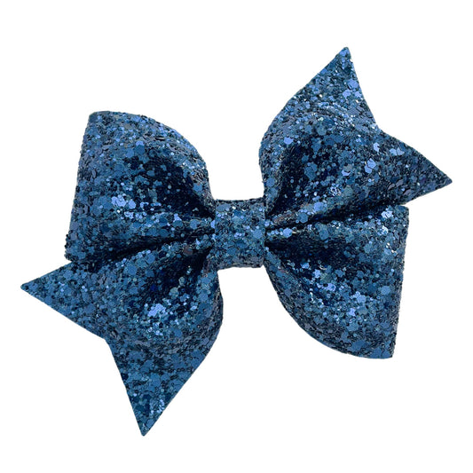 Navy Blue Glitzy Glitter Piper Bow