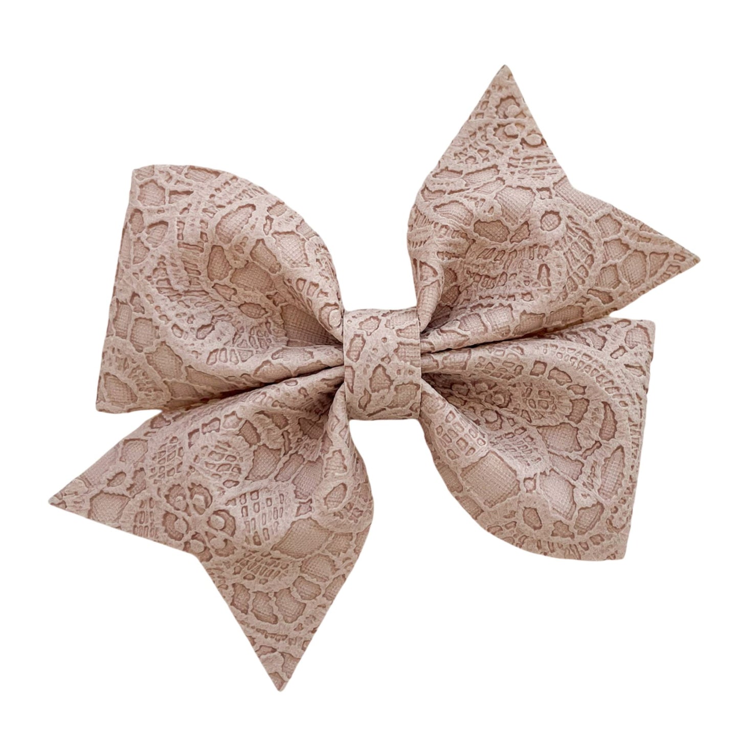 Nude Embossed Piper Bow