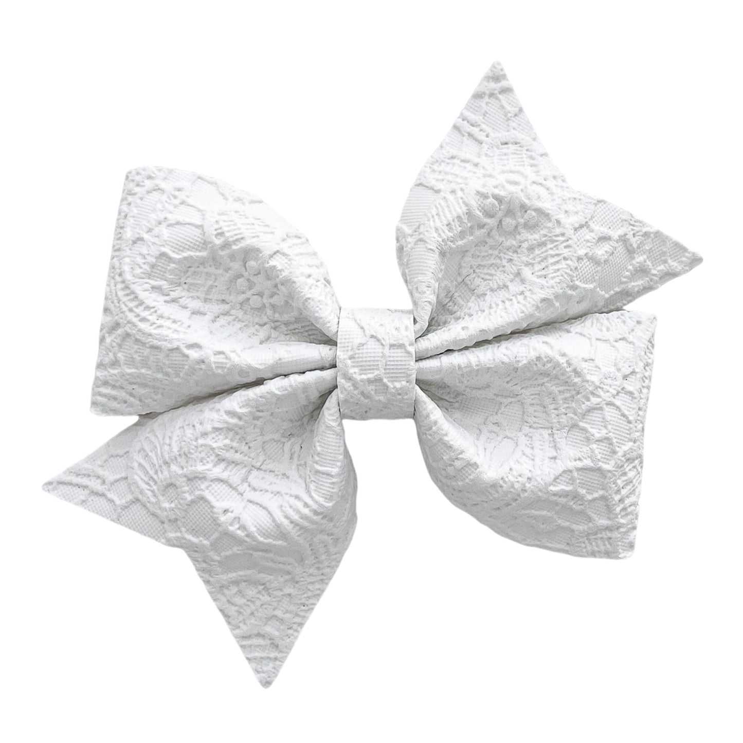 White Embossed Piper Bow