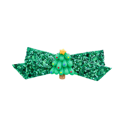 Emerald Glitzy Glitter Tree Penelope Bow