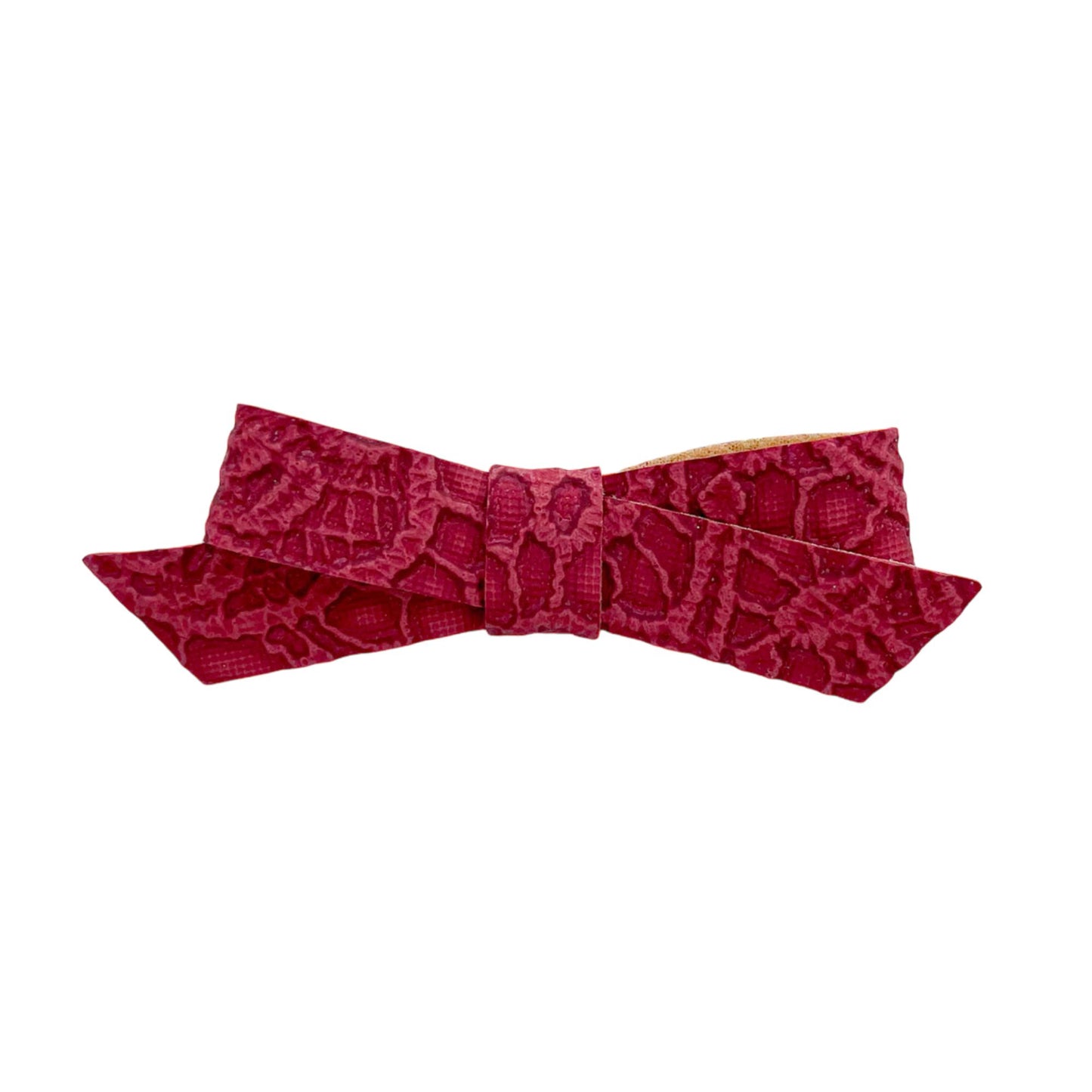 Cranberry Embossed Penelope Bow