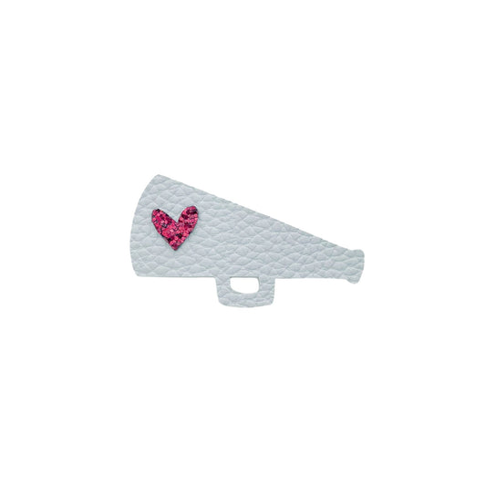 School Spirit Megaphone Clip - Grey + Burgundy