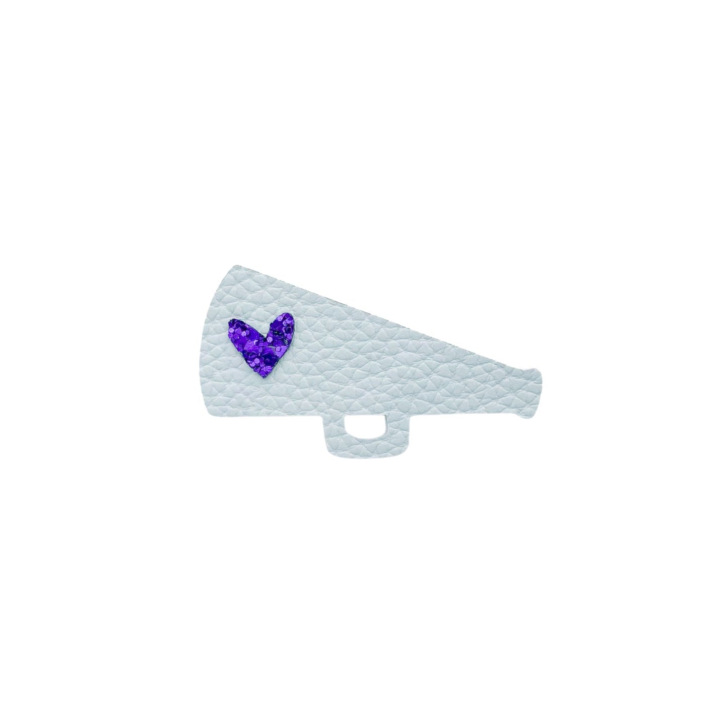 School Spirit Megaphone Clip - Grey + Purple