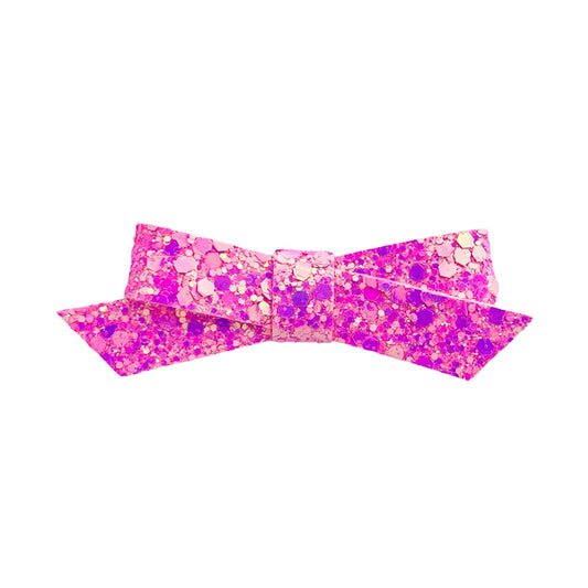 Neon Pink Glitter Penelope Bow