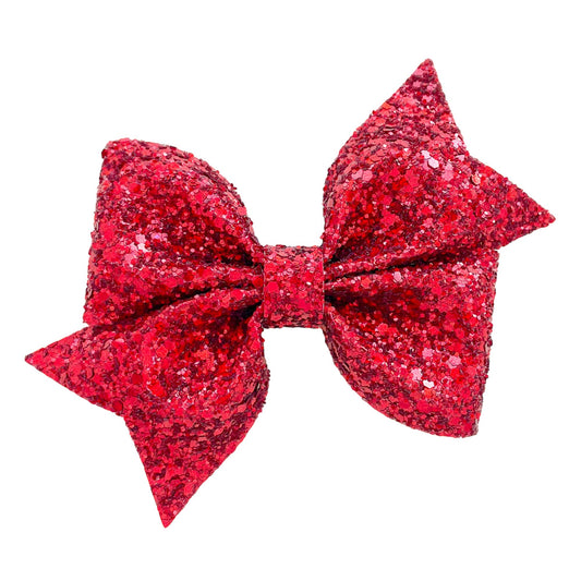 Red Glitzy Glitter Piper Bow