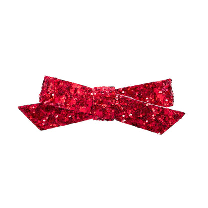 Red Glitzy Glitter Penelope Bow