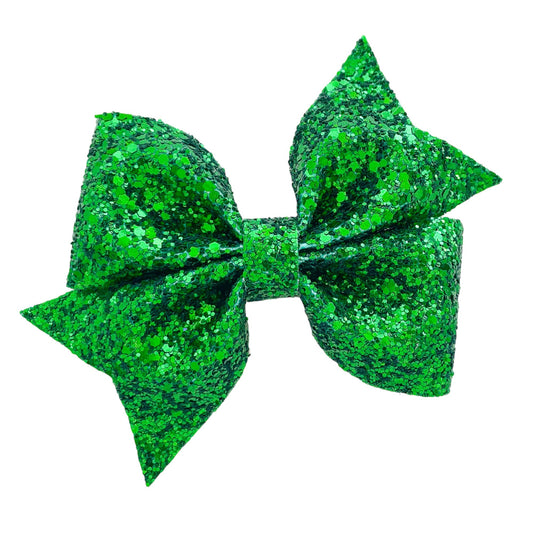 Shamrock Green Glitzy Glitter Piper Bow